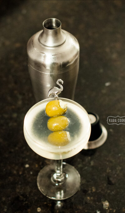 Dirty Vodka Martini & Blue Cheese Olives