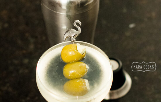 Dirty Vodka Martini & Blue Cheese Olives