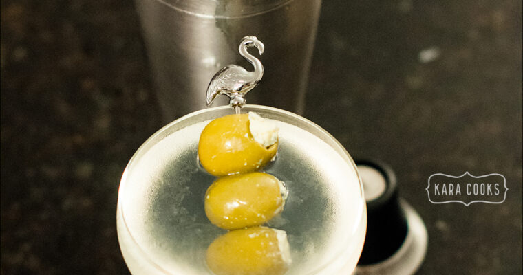 Dirty Vodka Martini & Blue Cheese Olives