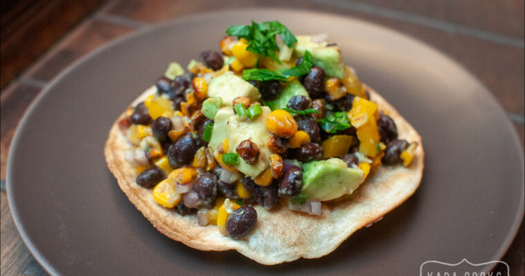 Bean and Corn Tostadas: A One-Person Meal Hack